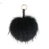 Portachiavi Soffice vera palla di pelo Portachiavi Soffio artigianale Pompon fai da te Nero Pom Portachiavi Fascino Uk Accessori borsa da donna Gift211Y