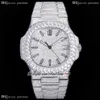 2021 TWF Paved Diamonds 5711 324SC 324CS Автоматические мужские часы с маркерами для часов Полностью замороженный браслет из нержавеющей стали с бриллиантами Super 254u