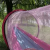Camping hängmatta med myggnät utomhus bärbar två person nylon reser lätt myggskydd hängmatta