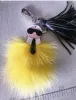 Quality and integrity luxury Fluffy Karl Genuine Raccoon Fur Pompom Monster Bag Bugs Charm Keychain Plush Key Ring Leather Tassel Pompom