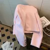 Kvinnors jackor mexzt rutig tweed beskurna jackor kvinnor söta rosa korta rockar vintage koreanska eleganta lyxiga enstaka bröstkläder hösten 230922