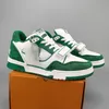 2024 Designer Sneaker Virgil Trainer Sapatos Casuais Couro De Bezerro Abloh Branco Verde Vermelho Azul Carta Sobreposições Plataforma Baixa Sapatilhas Tamanho 36-45 L4