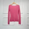 Kadın Sweaters Naizaiga 100 Superfine Merino Yün Eğik Boyun Uzun Kollu Katı Bahar Kadın Sakinsiz Tul Fullar Sweater WLHL36 230923