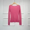 Kvinnors tröjor Naizaiga 100 Superfine Merino Wool Slash Neck Lång ärm Solid Spring Women Seamless Pullovers Tröja WLHL36 230923