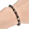 Strand 6mm natural preto obsidiana hematita tigre olho contas cilíndricas pulseiras para homens proteção de saúde mulheres alma jóias yoga