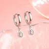 Hoop Earrings KOFSAC Summer Refreshing Zircon Water Droplets For Women Simple 925 Silver Earring Jewelry Fashion Lady Girl Gift