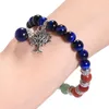 Charm Bracelets Tree Of Life Pendant Bracelet Natural Crystal Stone Beads Reiki Healing 7 Chakra Women Jewelry Girls Fashion Gift