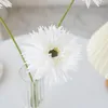 Flores decorativas 4 peças vaso artificial gerbera escovado para decoração de casa guirlandas de festa de casamento de natal plantas falsas de alta qualidade