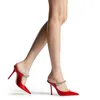Модные женщины сандалии роскошные бинг 100 мм насосы Италия Дамы заостренные пальцы на тромбов