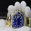 Fournisseur d'usine de luxe en or jaune 18 carats saphir 40 mm montre-bracelet pour homme cadran bleu et lunette en céramique 116618 mouvement automatique en acier 334N