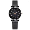 Horloges Full Sky Star Watch Digitale schijf Sterrenmagneet Gesp Kwarts Absorberend ijzer Steen Dames Lui