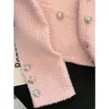 Vestes Femmes MEXZT Plaid Tweed Vestes recadrées Femmes Rose Doux Manteaux Courts Vintage Coréen Élégant Luxe Simple Boutonnage Vêtements D'extérieur Automne 230922