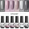 Kit per nail art LILYCUTE 6 pezzi Set di smalti gel Semipermanente ibrido Vernice opaca Top Coat Soak Off UV LED 230922