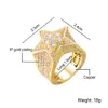 Biżuteria Dianyi Five Point Star Full Diamond Hiphop Pierścień Lokalny luksusowa wysokiej jakości ręka ręczna