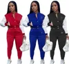 Chaquetas de mujer Traje Chándales Chándales para niñas Conjunto de dos piezas Otoño Invierno Trajes de uniforme de béisbol Sudaderas Joggers Pantalones Trajes Sudadera Pantalones Ropa