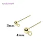 Pendant Necklaces S925 Sterling Silver Pin Findings 14K Gold Plated Ball Shape Stud Earring Base For DIY Jewelry Making Accessories Wholesale 230922