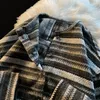 Men's Jackets American Dark Black Vintage Baseball Fashion Stripe Loose Casual High Street Cardigan Sweaters Men Top Male Clothes