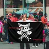 Autres fournitures de fête d'événements Pirate Cat Skull and Crossbone Flag 35 pieds Single Traveling Vivid and Fade Funny Polyester Banner 230923