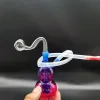 Vidrio de alta calidad Bong Hookah Bubbler Doble matriz Perc Gafas Ash Catcher con 10 mm Quemador de aceite masculino Manguera transparente Tuberías de agua L LL