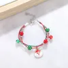 Charm Bracelets Handmade Christmas Braid Bracelet For Women Men Fashion Lucky Santa Claus Snowflakes Bells Pendant Rope Chain Party Jewelry