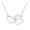 Hollow Out Cute Heart Dog Cat Paw Pendant Necklace Animal Print Friendship Jewelry Mother Child Love Necklaces284n