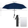 Umbrellas Striped Halloween 8 Ribs Auto Umbrella Blue And Black Carbon Fiber Frame Wind Resistant Ligthweight For Male