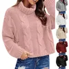 Suéteres para mujer Mujeres Cable Knit Turtleneck Suéter Casual Grueso Largo Sudadera para mujer Fruta de la mirada Sudadera con capucha Plain