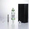 CSYC NC021 Arm Tree Water Perc Dab Rig Glaspfeifen Bubbler Bong Box Set 14 mm Quarz-Keramik-Nagelwachsschale, bunt, ca. 5,71 Zoll Rohr, auslaufsicherer Außendurchmesser, 32 mm Pfeife