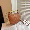 Abottegas BVneta Designer Mini Tote Bags Candy Mini Jodie Mini Sardine Bag Woven Doctor Moon Lady Bag Metal Handle Half Moon Shoulder Messenger Bag T9GM