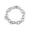 Chain Bracelet for Women Men Classic White Gold Plated Brass Twisted Cable Wire Chain with Hidden Buckle