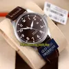 4 Цветовая марка XVIII Pilot 327003 Brown Date Dial Japan Miyota 821a Автоматические механические мужские часы 316L Стальная кожаная полоса SPO248S