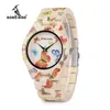 Whole BOBO BIRD Ladies Watches Bamboo Wood Quartz Butterfly Hour Brand Designer Festival Gifts with Box Drop 288V