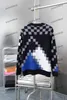 Xinxinbuy Hommes Designer Pull à capuche Mosaïque Lettre Jacquard Cardigan tricoté Paris Femmes Noir Violet Jaune M-2XL