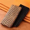 Genuine Cowhide Leather Python Flip Case fr iPhone 15 Pro Max 14 13 Card Slot Holder Cover