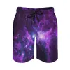 Short d'été pour hommes, vêtements de sport violet Galaxy, imprimé coloré, pantalon court personnalisé, maillot de bain hawaïen à séchage rapide, grande taille
