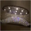 Lampadari M Design gradevole D Lampada a forma di onda di cristallo ovale al 100% Lustre Led Home L800Xw200Xh600Mm Illuminazione moderna Luci di consegna a goccia per interni Dhw9N