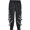 Herrbyxor Houzhou Black Cargo Pants Men joggers lastbyxor för män som japanska streetwear hiphop hippie techwear gothic band 230922