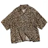 Men's Casual Shirts KAPITAL Men And Women Short-sleeved Shirt 24SS Summer Vintage Leopard Print Japanese Style Fashion Turn-down Collar Tops