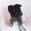 Berets Witch Rose Big Bow Hat Adult Halloween Gifts Costume Dress For Head Ornam