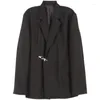 남자 양복 슈트 재킷 봄과 가을 야마모토 스타일 버클 디자인 여성 단순 코트