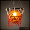 Hanglampen Amerikaanse Retro Basketbal Creatieve Persoonlijkheid Restaurant Gym Bar Slaapkamer Trend Decoratie Kroonluchters Drop Delivery L Dhtel