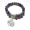 SN1119 améthyste guérison Mala Bracelet Yoga bijoux Lotus poignet Mala méditation énergie force à la mode fête des mères cadeau 299m