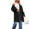 Women's Knits 2023 Autumn And Winter Women Solid Color Loose Long-Sleeved Front Slit Sweater For With Pockets Casual Jacket