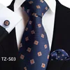 Hi-tie conjunto de gravatas masculinas de seda floral amarelo ouro gravatas e lenços abotoaduras conjunto masculino festa de casamento terno moda gravata de pescoço C-32469