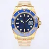 Mens Blue Black Green Ceramic Bezel Watch Automatic Cal 3135 Watches Men Dive Sport 904L Stainless Steel 3130 Yellow Gold VSF Wris239g