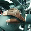 Five Fingers Gloves Gours Spring Men's Genuine Leather Driving Unlined 100 Deerskin Half Fingerless Fitness GSM0L 230923