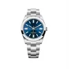 M montre pour hommes automatique mécanique montres bracelet en acier inoxydable militaire président montre cadran bleu glace 40mm207C