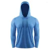 Hoodies masculinos proteção solar camisetas cor sólida ultra-leve manga longa hoodie casual à prova de uv respirável secagem rápida masculino roupas esportivas