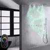 Gun gray Thermostatic Shower System LED Rainfall Shower Head Bathroom Faucets Bath Mixer Music Set