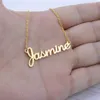 カスタムネームネックレスヴィンテージ実際の手書き署名ペンダントネックレス女性男性Choker Jewelry Friendship Gift for HER284D